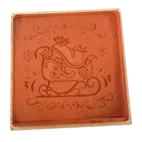 Inkadinkado Susan Winget 2012 Christmas Santa Sleigh With Gifts Rubber Stamp - Picture 2 of 3